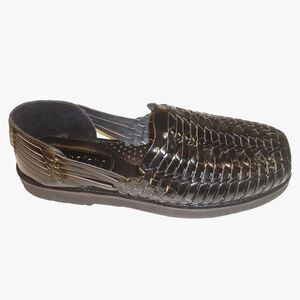 Sunsteps Men's Barclay Leather Black Multi Color Hand Woven Huarache Sandal